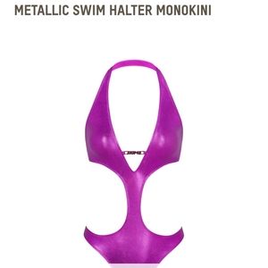 Skims mettalic swim dragon fruit monokini